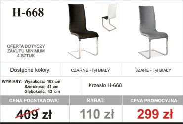  PROMOCJA - Krzesła dostępne od ręki!
