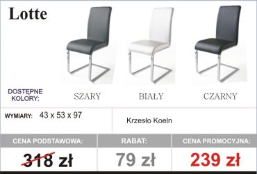  PROMOCJA - Krzesła dostępne od ręki!
