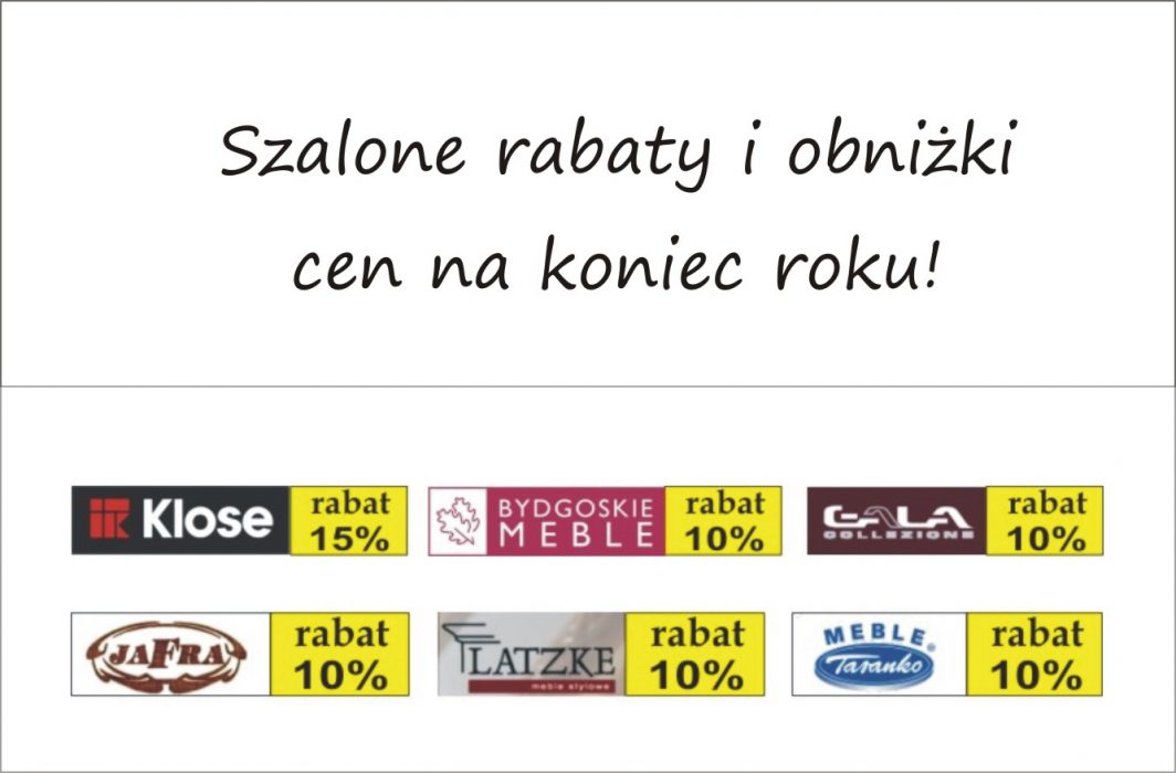 Szalone rabaty i obniżki cen na koniec roku!