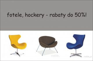 Niesamowite wyprzedaże w salonach Eko Meble -fotele, hockery - rabaty do 50%!